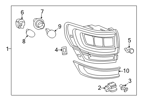 2018 Jeep Grand Cherokee Bulbs Headlamp Bulb Diagram for L00000H9