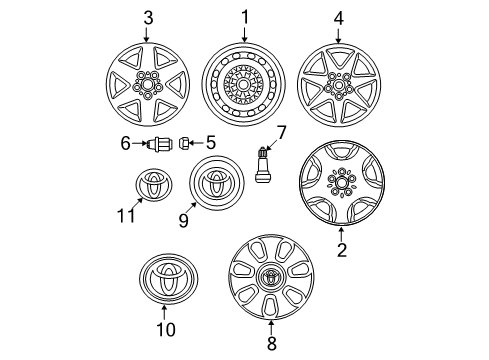 2004 Toyota Avalon Wheels, Covers & Trim Center Cap Diagram for 42603-48050