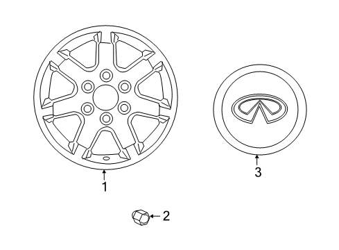 2004 Infiniti QX56 Wheels, Covers & Trim Cap Road Wheel Diagram for 40315-ZC51A