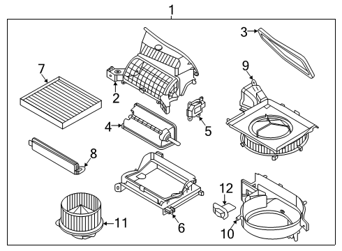 2021 Kia Soul A/C & Heater Control Units Blower Unit Diagram for 97100K0010