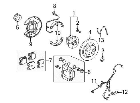 2008 Lexus LS600h Parking Brake Disc, Brake, Rear RH Diagram for 42431-50100