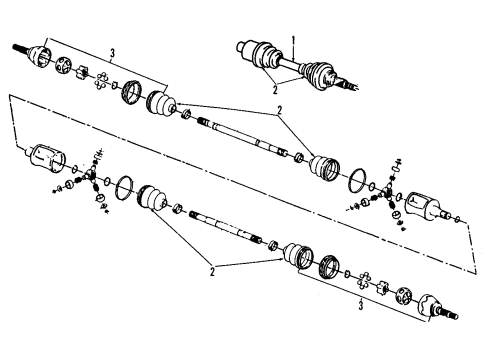 1991 Pontiac Sunbird Front Axle Shafts & Joints, Drive Axles Joint Kit-Seal & C/V Diagram for 26018530