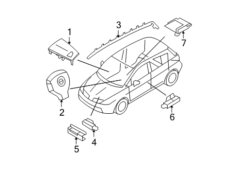 2009 Nissan Versa Air Bag Components Sensor-Side AIRBAG Center Diagram for 98820-EM39C