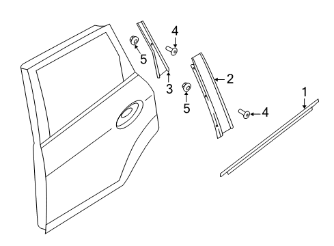 2016 Ford C-Max Exterior Trim - Rear Door Applique Diagram for AM5Z-58255A34-B