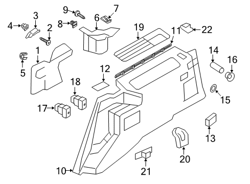 2009 Lincoln Navigator Power Seats Quarter Trim Panel Diagram for AL1Z-4031012-AC