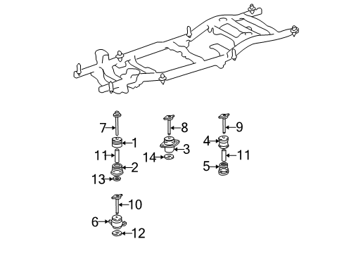 2003 Toyota Sequoia Frame & Components Stopper Diagram for 52216-34050