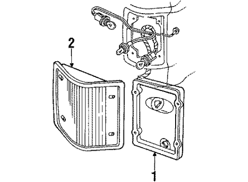 1986 GMC Jimmy Tail Lamps Lens Asm - Tail - Stop - Back-Up Lamp - RH Diagram for 5965776