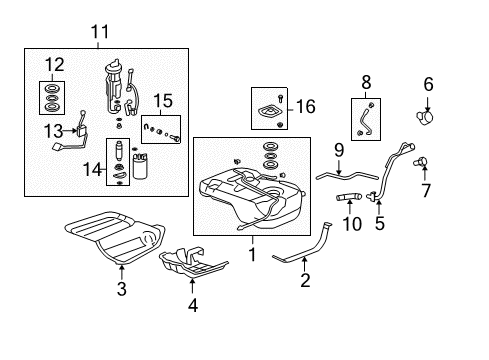 2010 Acura MDX Fuel Supply Pedal Assembly, Accelerator Diagram for 17800-STX-A01