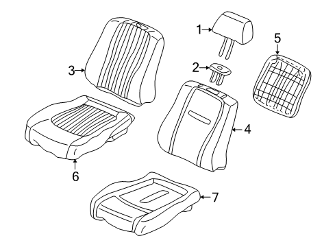 2000 Honda Accord Front Seat Components Pad & Frame, Left Front Seat Cushion (Ts Tech) Diagram for 81532-S4K-Y01