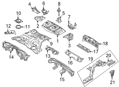 2009 Infiniti EX35 Rear Body - Floor & Rails Member-Side, Rear LH Diagram for 75509-1BA0A