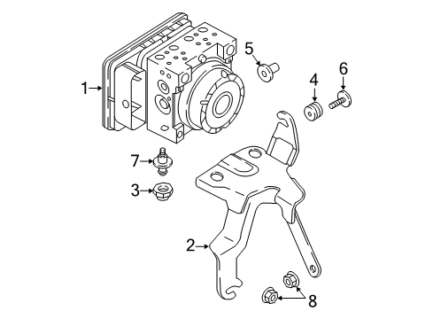 2016 Scion iA ABS Components Mount Bracket Diagram for 44590-WB001