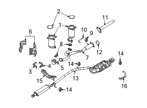 2011 Ford Flex Exhaust Components Manifold With Converter Diagram for BG1Z-5G232-D