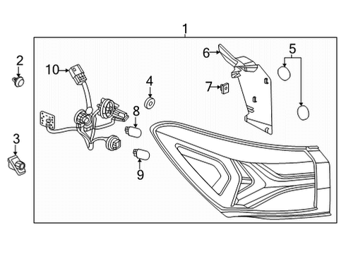 2021 Chevrolet Trailblazer Bulbs Tail Lamp Cap Diagram for 42713182