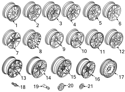 2006 BMW X3 Wheels, Covers & Trim Light Alloy Rim Diagram for 36116764538