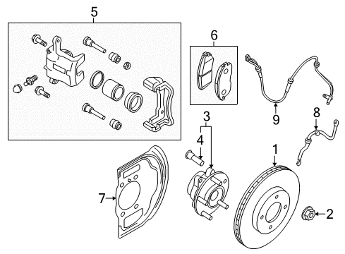 2020 Nissan Rogue Sport Anti-Lock Brakes Hose Assy-Brake, Front Diagram for 46210-4CE0A