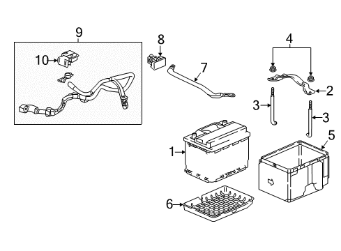 2021 Honda Accord Battery Box, Battery (L2) Diagram for 31521-TVA-A10