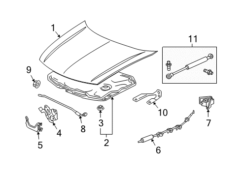 2013 Acura TSX Hood & Components Lock Assembly, Hood (Security Switch) Diagram for 74120-TL0-G01