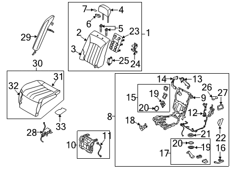 2011 Hyundai Equus Rear Seat Components Frame & Pad Assembly-Rear Seat Cushion Diagram for 89210-3N700