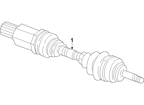 2019 Jeep Cherokee Front Axle Axle Half Shaft Right Diagram for 68307684AA