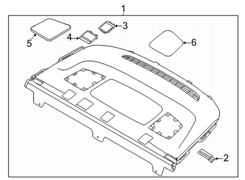 2022 Kia K5 Package Shelf Trim Screw-Tapping Diagram for 1249305101