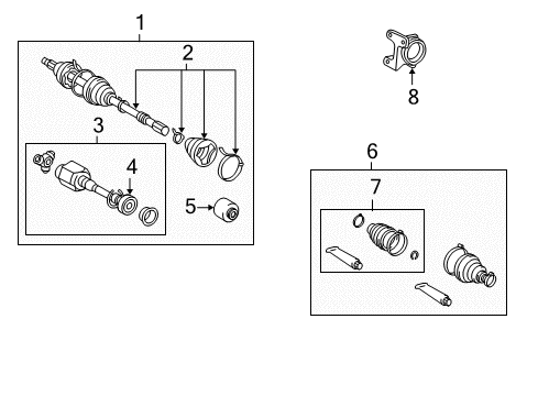 2011 Toyota RAV4 Drive Axles - Front Boot Kit Diagram for 04427-0R030