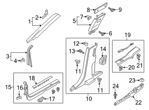 2018 Lincoln Continental Interior Trim - Pillars, Rocker & Floor Rear Sill Plate Diagram for GD9Z-5413228-DA