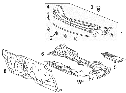2011 Honda CR-Z Cowl Dashboard (Upper) Diagram for 61100-SZT-G00ZZ