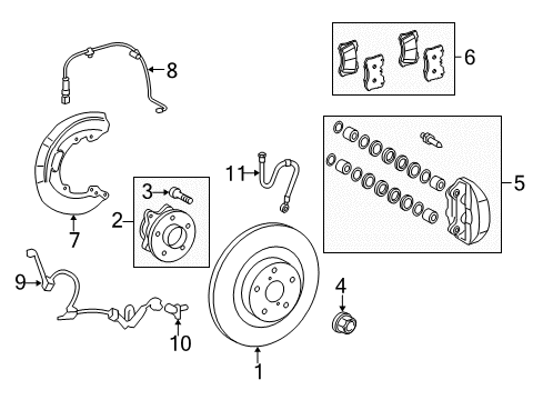 2008 Lexus LS600h Front Brakes Hose, Flexible Diagram for 90947-02F07