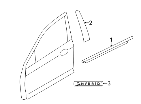 2011 Lincoln MKZ Exterior Trim - Front Door Belt Weatherstrip Diagram for 7H6Z-5421453-A