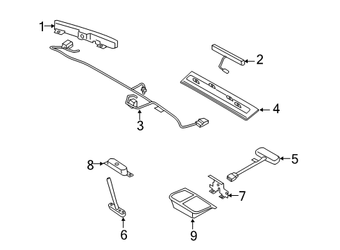 2021 Ford Police Interceptor Utility Interior Lamps High Mount Lamp Diagram for JL1Z-13A613-C