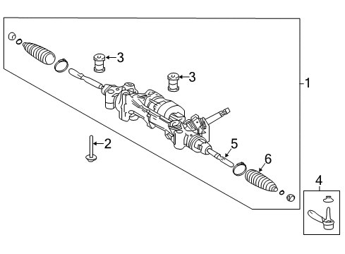 2021 Lexus LS500 Steering Column & Wheel, Steering Gear & Linkage Gear Assy, Electric Diagram for 44250-50600