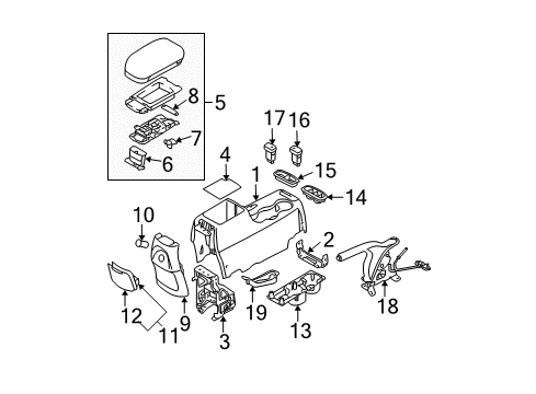 2005 Hyundai Tucson Rear Console Switch Assembly-Seat Heater, RH Diagram for 93340-2E000-CA
