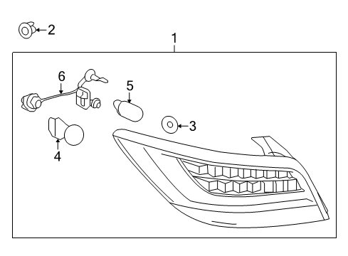 2016 Buick LaCrosse Tail Lamps Tail Lamp Assembly Diagram for 9011017