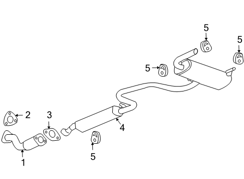 2010 Pontiac G6 Exhaust Components Muffler & Pipe Diagram for 25924120