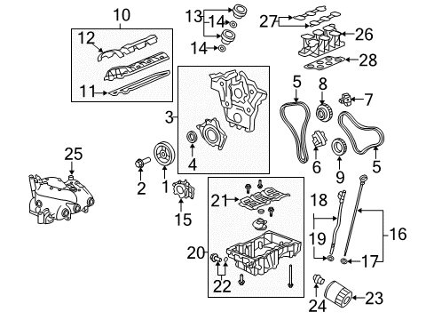 2008 Chevrolet Equinox Filters Manifold-Intake (Machine) Diagram for 12591211