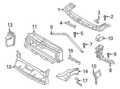 2015 BMW 428i Gran Coupe Radiator Support Support Left Diagram for 51647245791