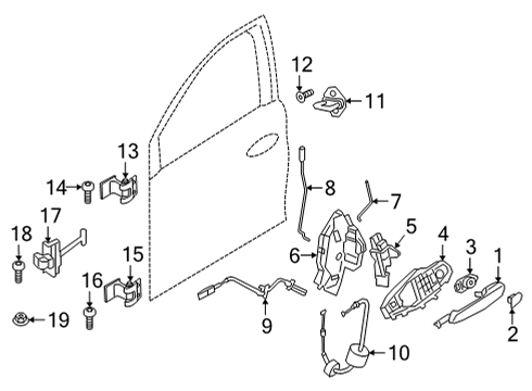 2021 BMW 228i xDrive Gran Coupe Rear Door WINDOW LIFTER WITHOUT MOTOR Diagram for 51354876379