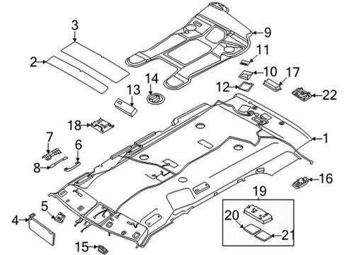 2022 Kia Carnival Interior Trim - Roof Lamp Assembly-Vanity, RH Diagram for 92896L1000GYT