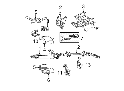2002 Jeep Liberty Anti-Theft Components Column-Steering Diagram for RL057898AA