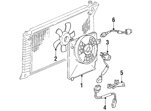 1990 Hyundai Sonata Cooling System, Radiator, Water Pump, Cooling Fan Resistor Diagram for 25385-33000