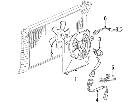 1990 Hyundai Sonata Cooling System, Radiator, Water Pump, Cooling Fan SHROUD-Radiator Diagram for 25350-33000