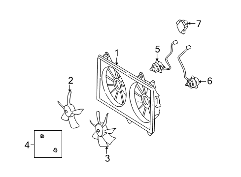 2003 Lexus SC430 Cooling System, Radiator, Water Pump, Cooling Fan Shroud, Fan Diagram for 16711-50160
