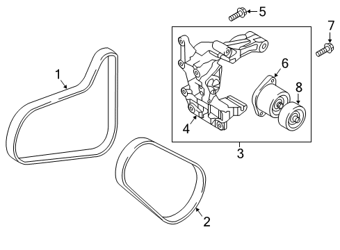 2020 Kia Optima Belts & Pulleys Idler-Drive Belt Diagram for 25287-2E650