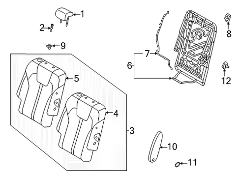 2021 Kia Sorento Second Row Seats Guide Assembly-R/S H/RES Diagram for 89721P2000GYT