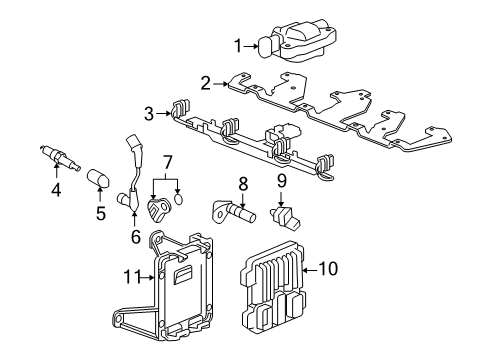 2009 Hummer H3T Ignition System Ignition Module Diagram for 12629472