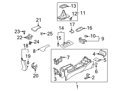 2005 Honda Civic Center Console Box, Console *NH361L* (CF GRAY) Diagram for 83404-S5A-L01ZA