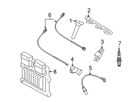 2006 Kia Optima Powertrain Control Ignition Coiling Harness Diagram for 396103E100