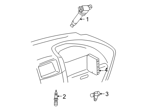 2004 Toyota Highlander Ignition System ECM Diagram for 89661-48650-84