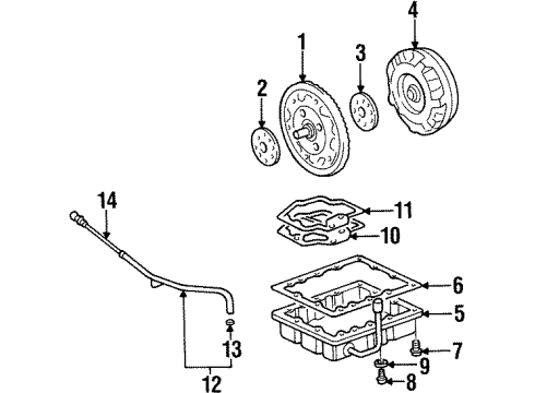 1999 Kia Sportage Automatic Transmission Oil Strainer Assembly Diagram for 0K01519815