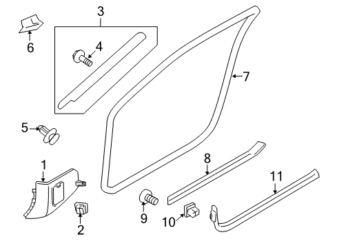 2010 Nissan GT-R Interior Trim - Pillars, Rocker & Floor Plate-Kicking, Front LH Diagram for 769B5-JF00A